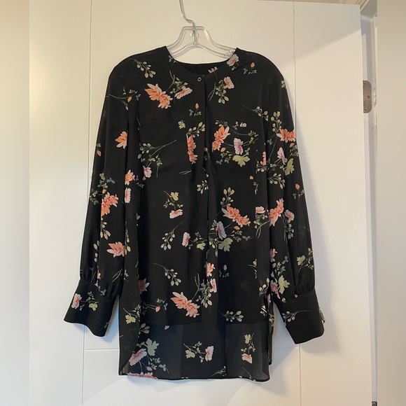 Rachel Roy Black Floral Long Sleeve Blouse - Picture 2 of 10